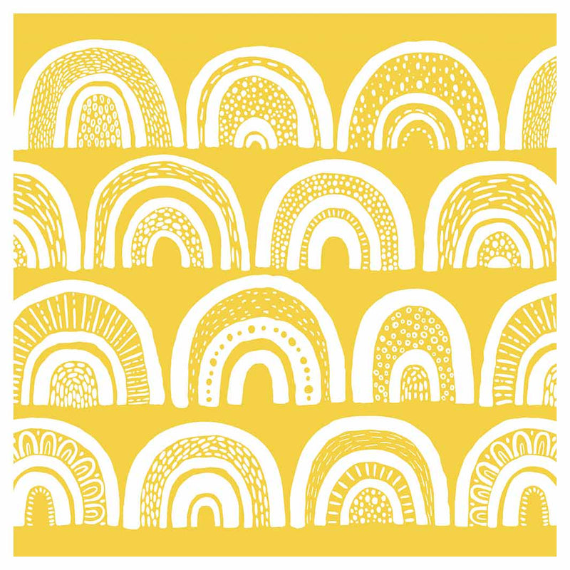 KIDS WHITE RAINBOW PATTERN CUSHION