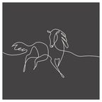 KIDS CHARCOAL HORSE LINE ART CUSHION