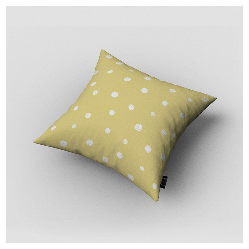 KIDS YELLOW WHITE DOTS CUSHION