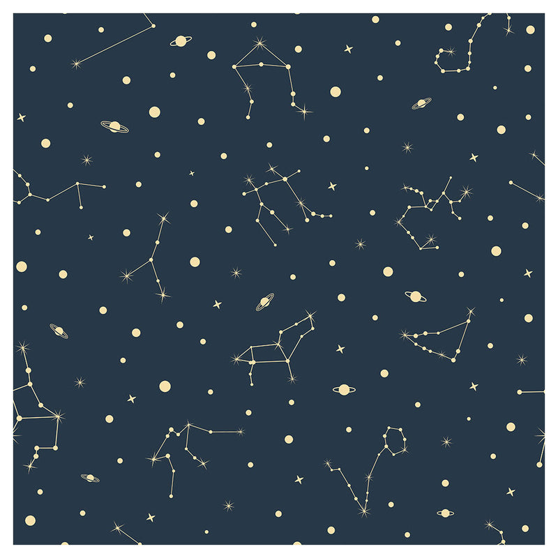 KIDS DARK BLUE STARS DOTS PATTERN CUSHION