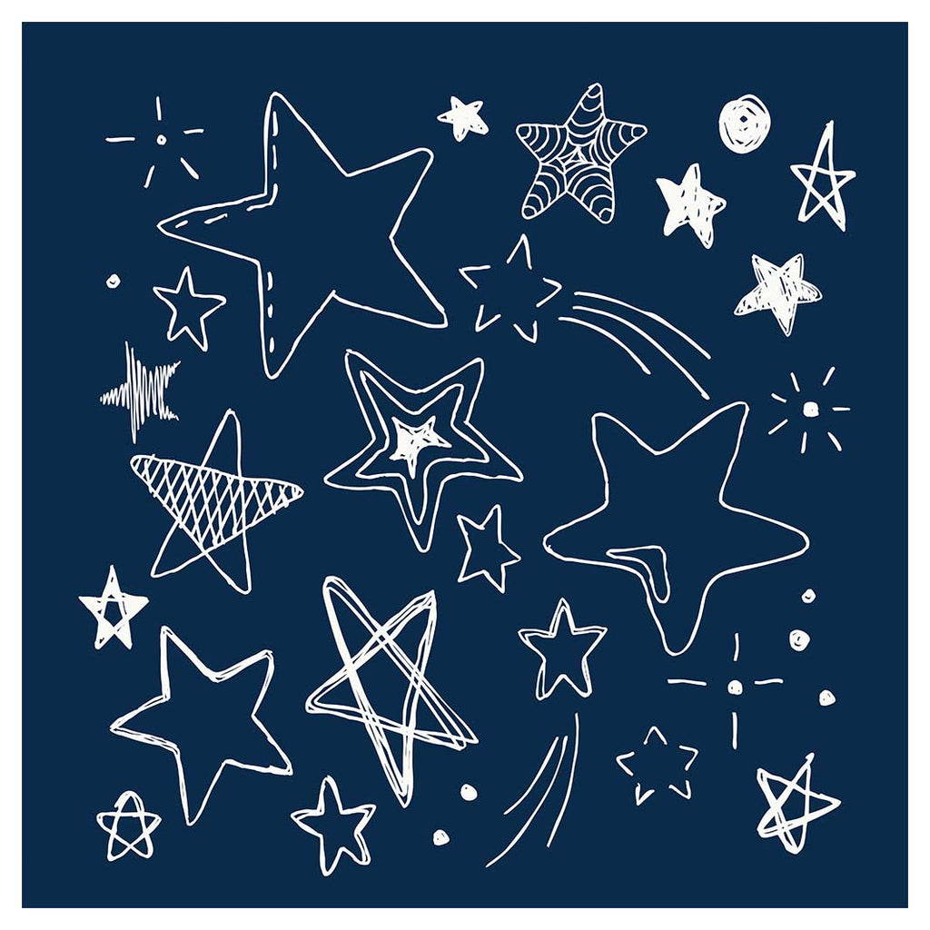 KIDS NAVY AND WHITE STARS PATTERN CUSHION