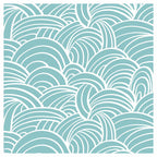 KIDS AQUA BLUE WAVES LINES PATTERN CUSHION