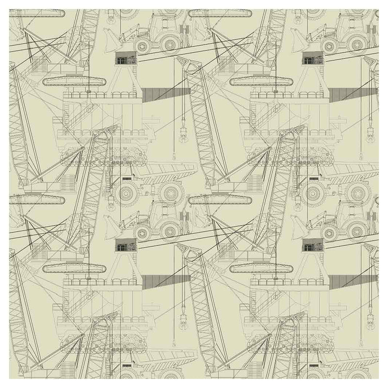 KIDS NEUTRAL CONSTRUCTION SKETCH ART CUSHION