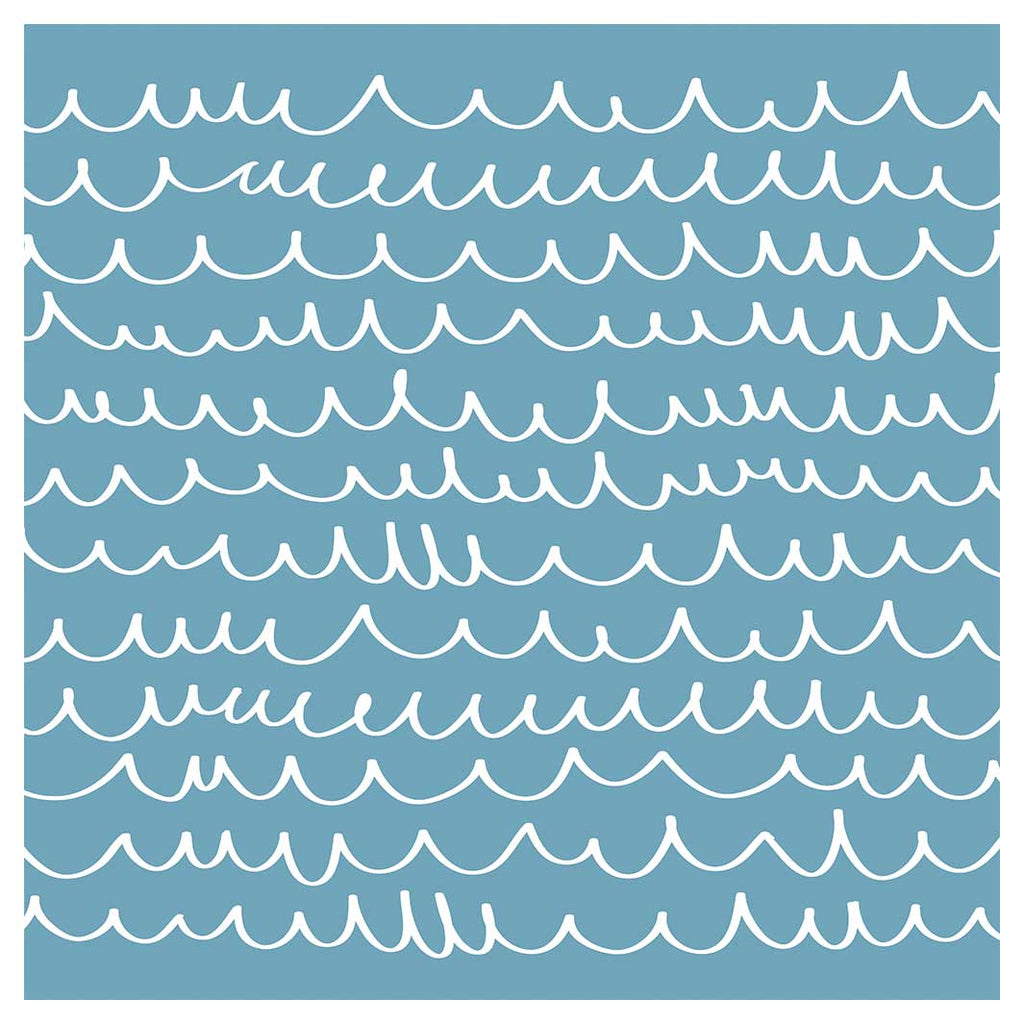 KIDS BLUE WHITE LINE WAVE PATTERN CUSHION