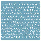 KIDS BLUE WHITE LINE WAVE PATTERN CUSHION