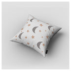 KIDS GREY AND PINK MOON AND STARS CUSHION