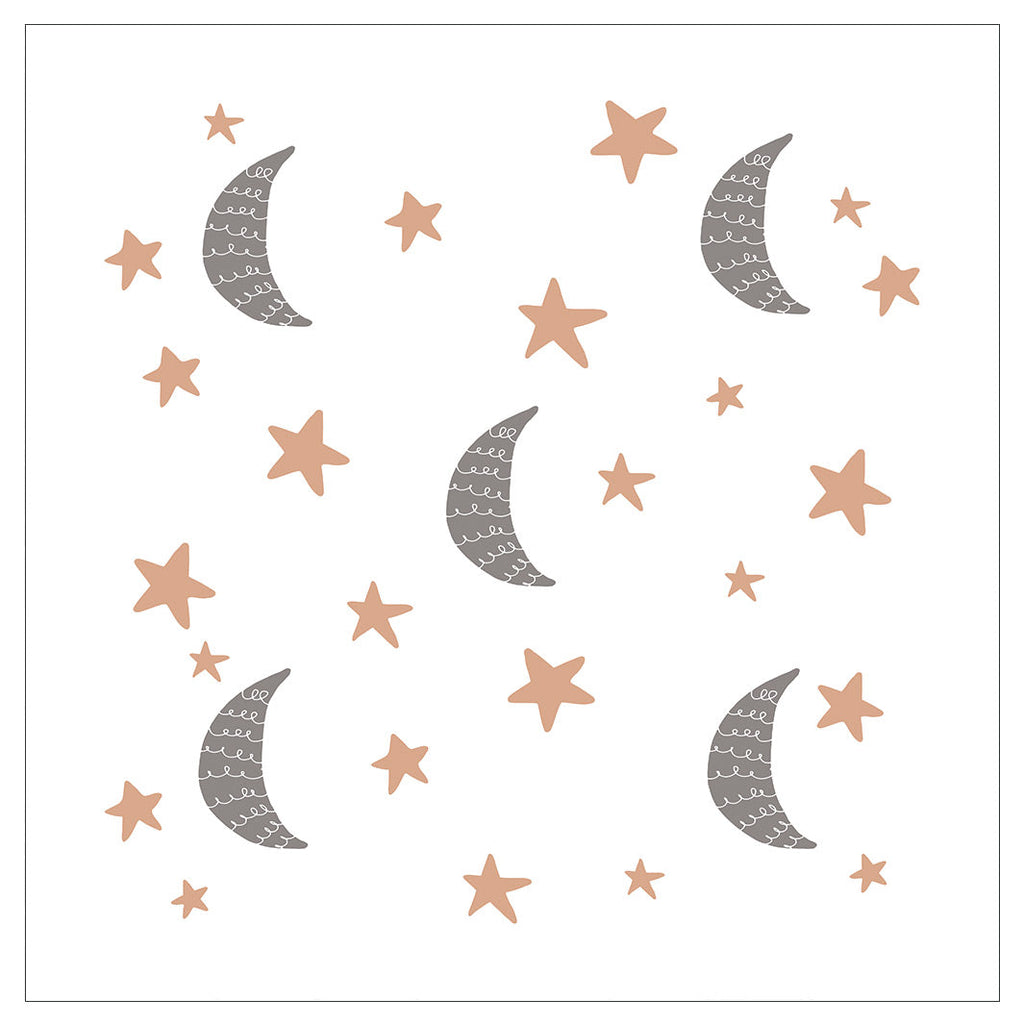 KIDS GREY AND PINK MOON AND STARS CUSHION