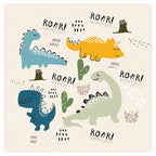 KIDS BEIGE DINOSAUR PATTERN CUSHION