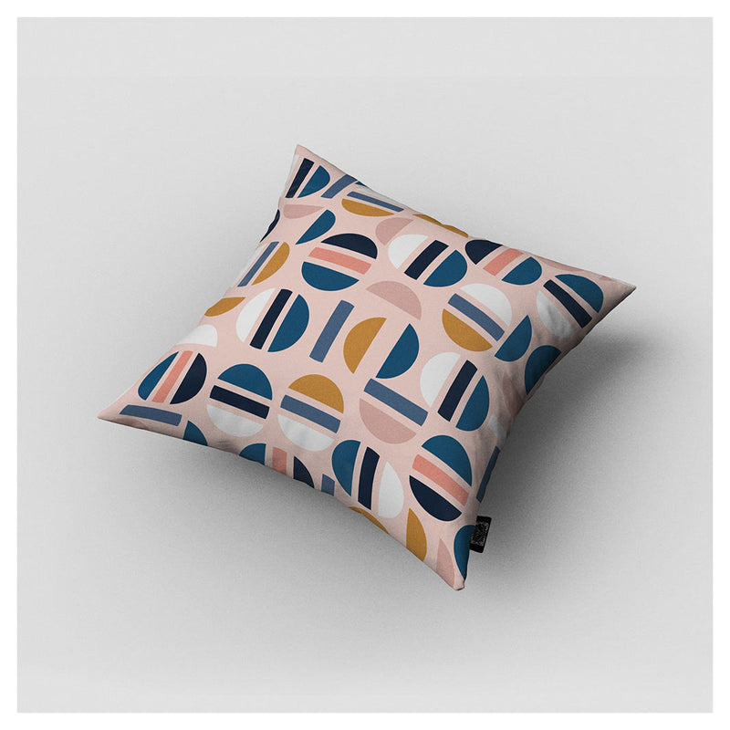 KIDS PINK GEOMETRIC CIRCLE PATTERN CUSHION