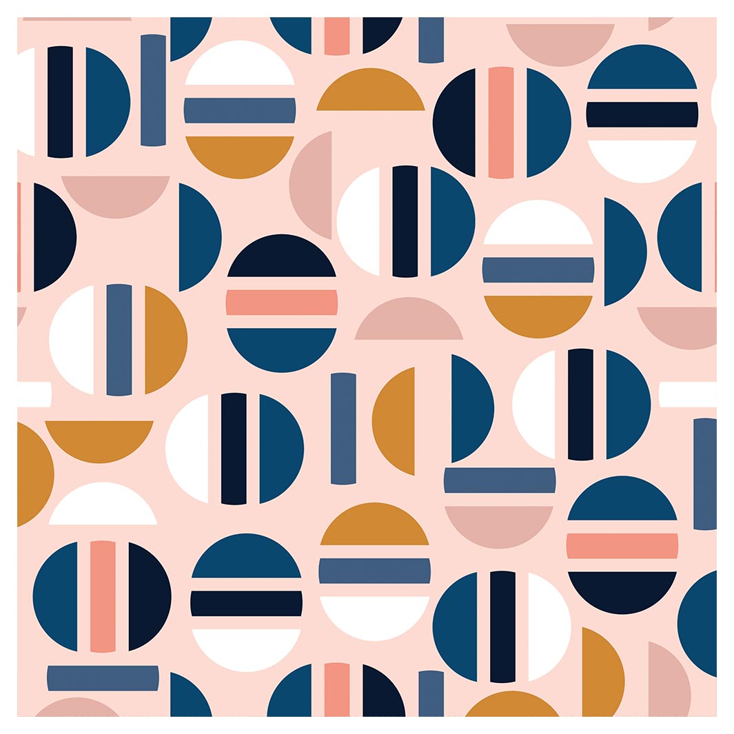 KIDS PINK GEOMETRIC CIRCLE PATTERN CUSHION