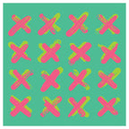 KIDS PINK AND GREEN CROSS PATTERN CUSHION