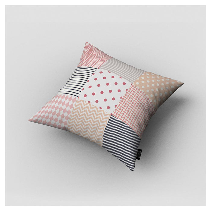 KIDS PINK DOTS AND LINES PATTERNS CUSHION