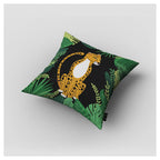 KIDS GREEN DARK JUNGLE LEOPARD CUSHION