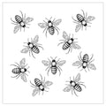 KIDS BLACK AND WHITE BEE PATTERN CUSHION