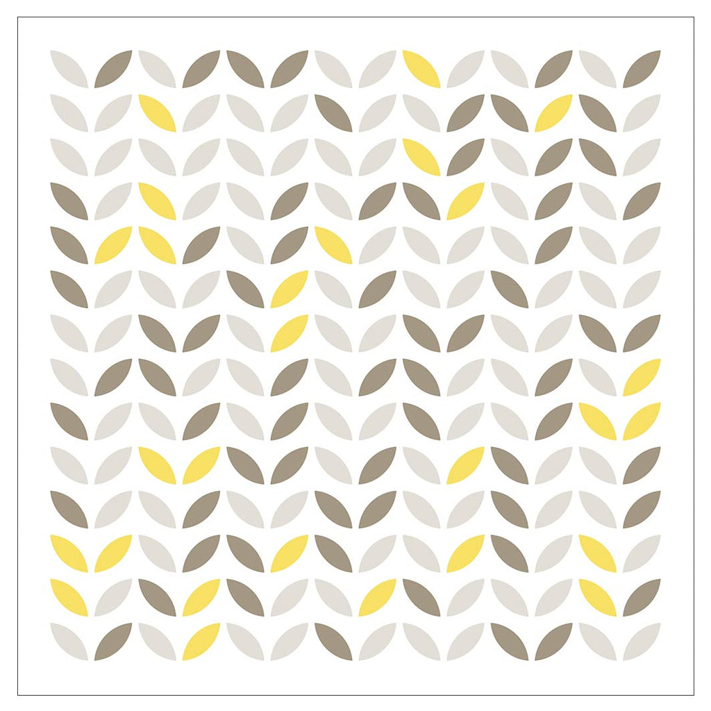 KIDS GREY AND YELLOW GEO LEAF PATTERN CUSHION