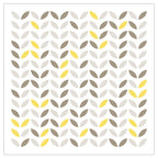 KIDS GREY AND YELLOW GEO LEAF PATTERN CUSHION