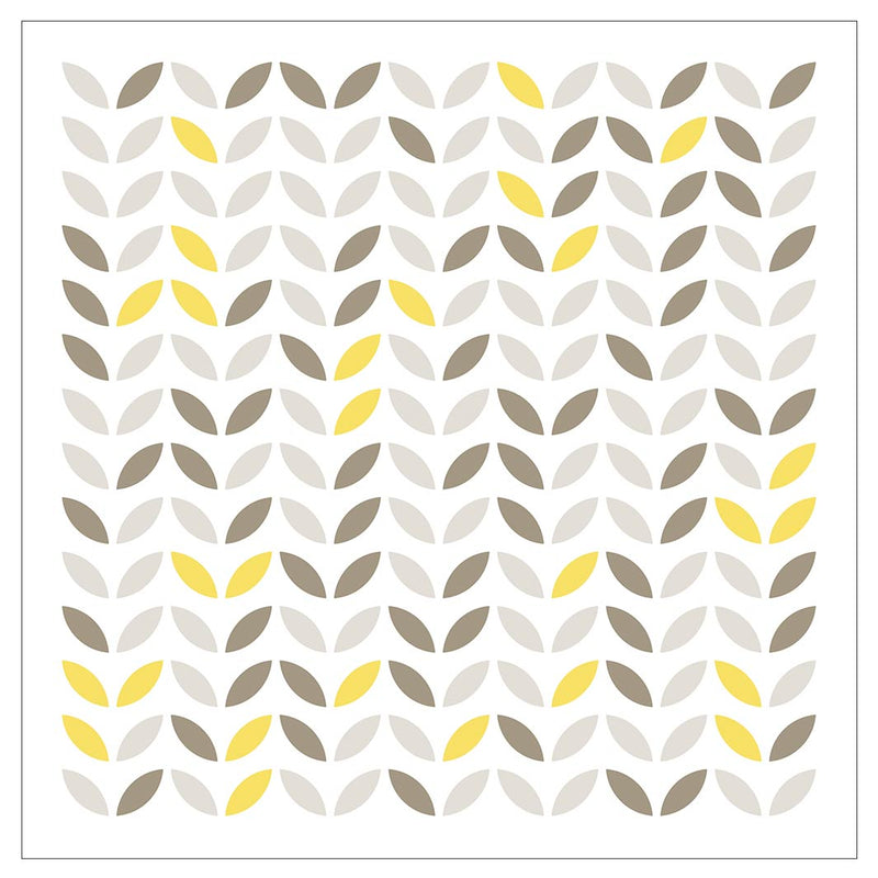 KIDS GREY AND YELLOW GEO LEAF PATTERN CUSHION