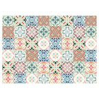 PATTERN TEAL AND ORANGE TILE TABLECLOTH