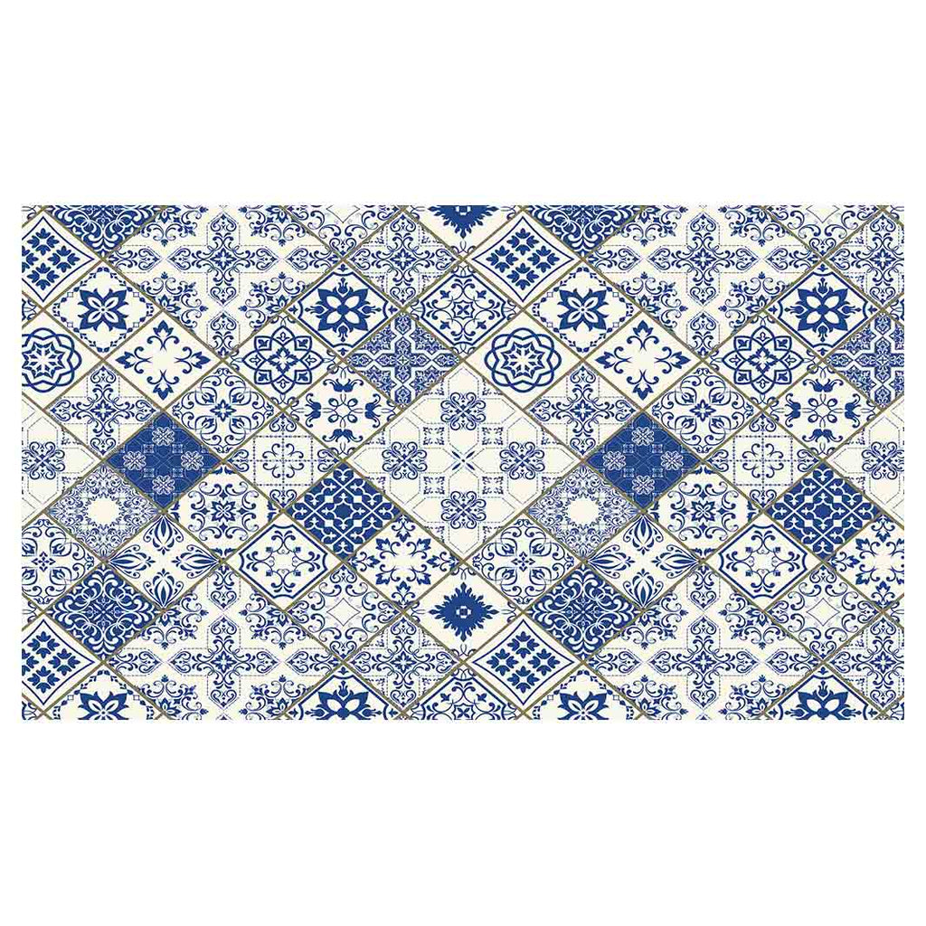 PATTERN BLUE DIAMOND LISBON TABLECLOTH