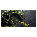 NATURAL YELLOW BLOSSOMS ALOE BUSH ON GREY TABLECLOTH