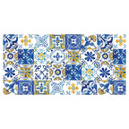 PATTERN BLUE AND YELLOW WATERCOLOUR LISBON TILE TABLECLOTH
