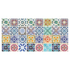 PATTERN BLUE COLOURFUL TILE TABLECLOTH