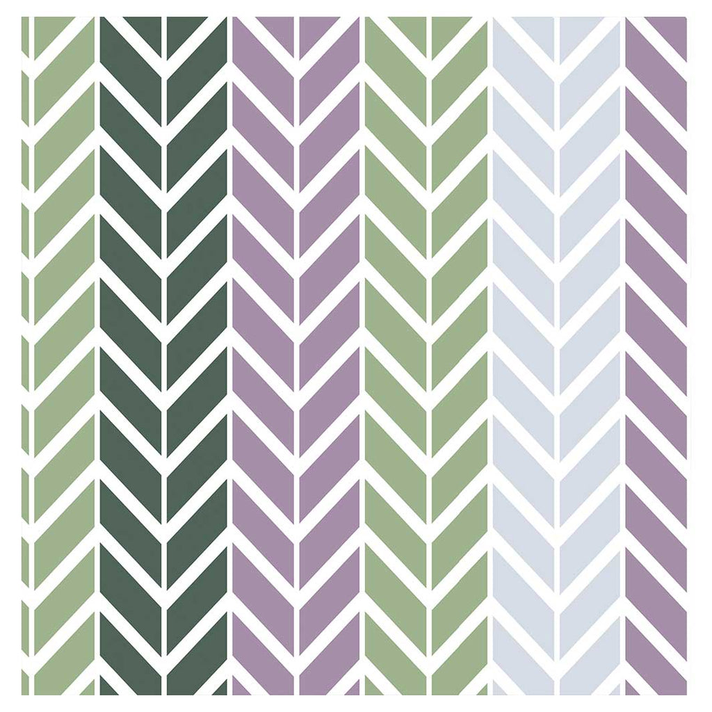 GEOMETRIC GREEN AND PURPLE CHEVRON PATTERN TABLECLOTH