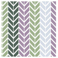 GEOMETRIC GREEN AND PURPLE CHEVRON PATTERN TABLECLOTH