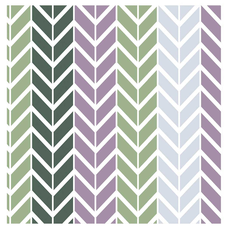 GEOMETRIC GREEN AND PURPLE CHEVRON PATTERN TABLECLOTH