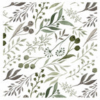 WATERCOLOUR GREEN LEAVES TABLECLOTH