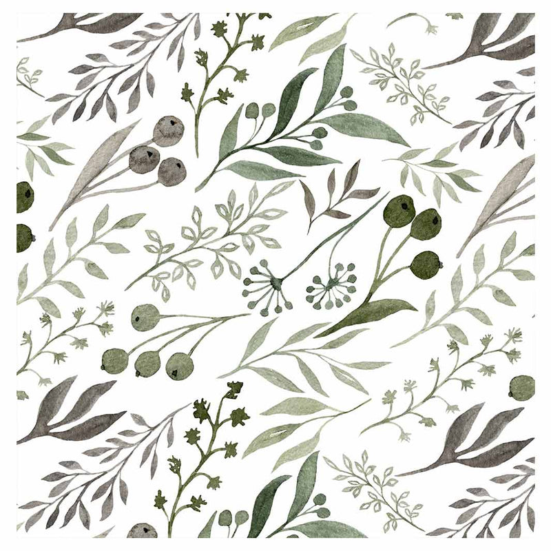 WATERCOLOUR GREEN LEAVES TABLECLOTH