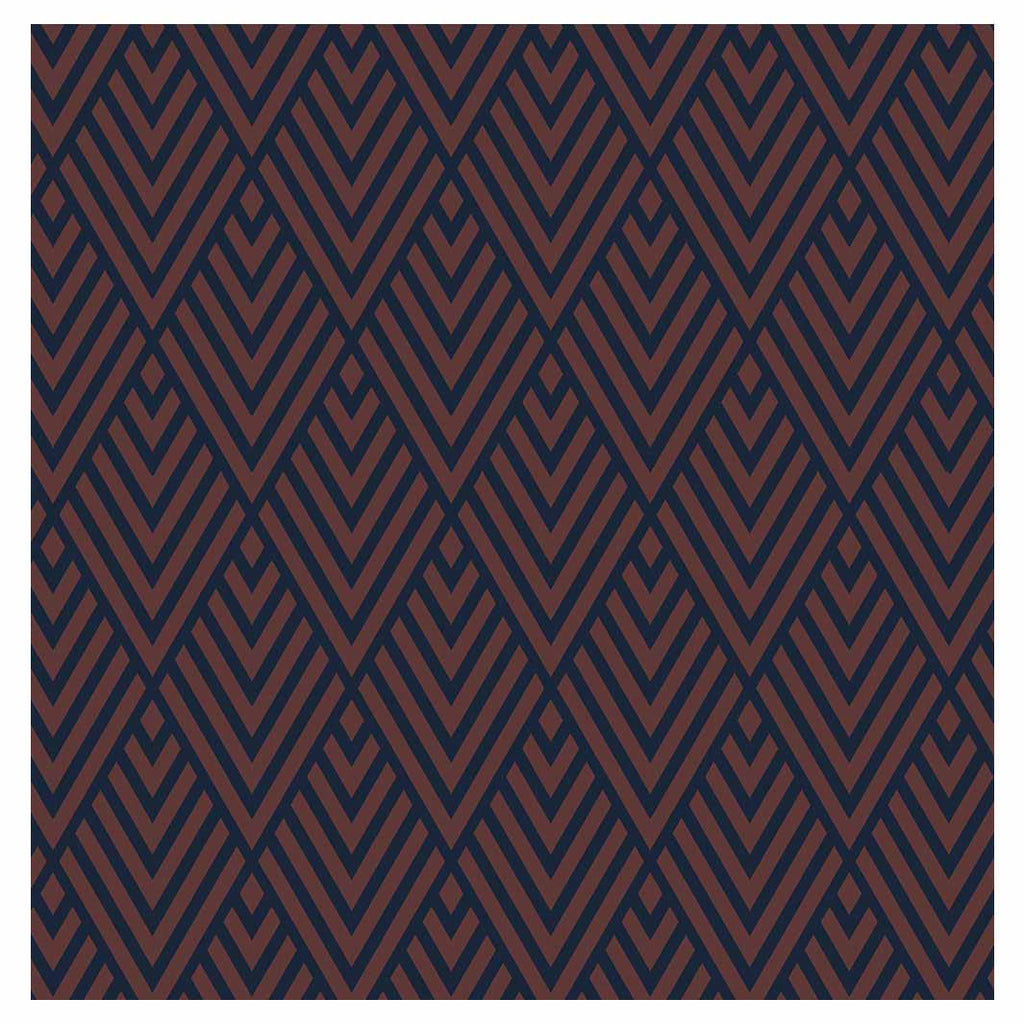 BROWN AND NAVY DIAMOND PATTERN TABLECLOTH