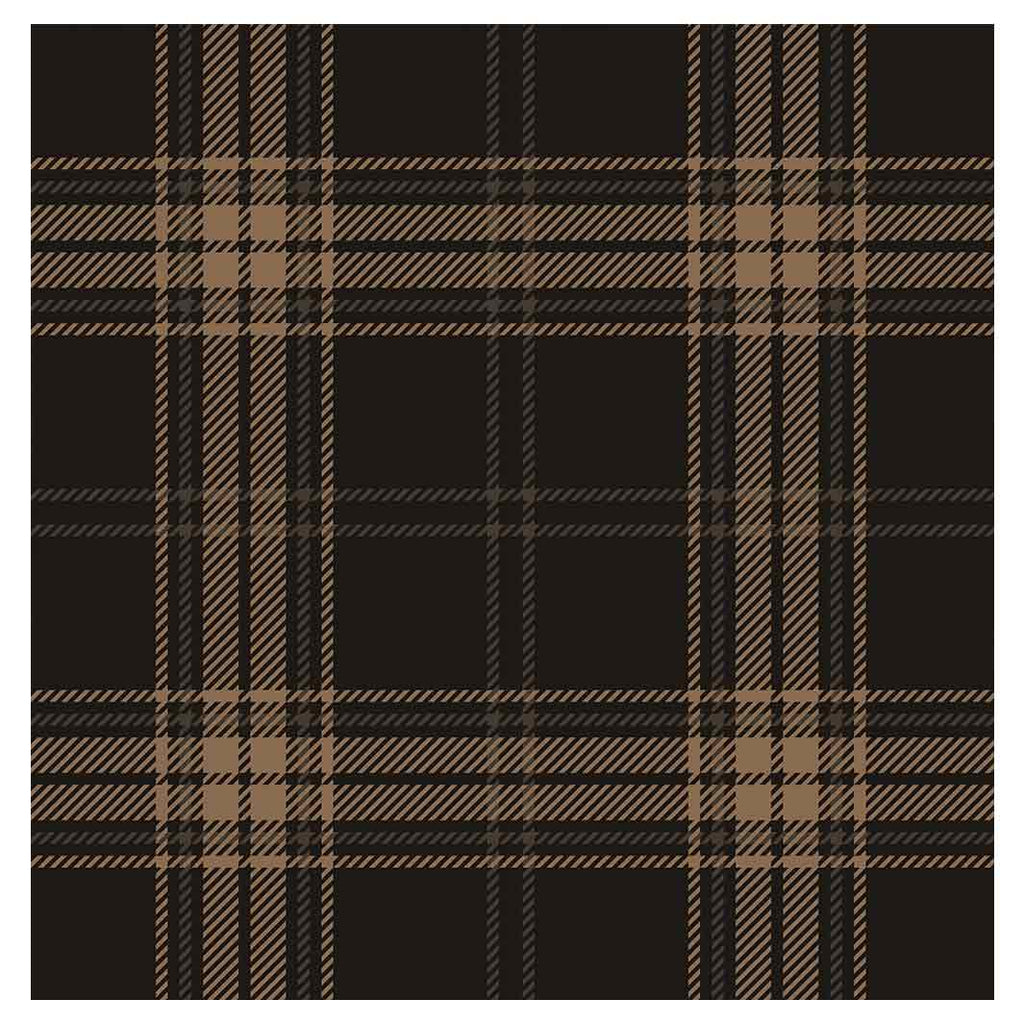 DARK BROWN PLAID PATTERN TABLECLOTH