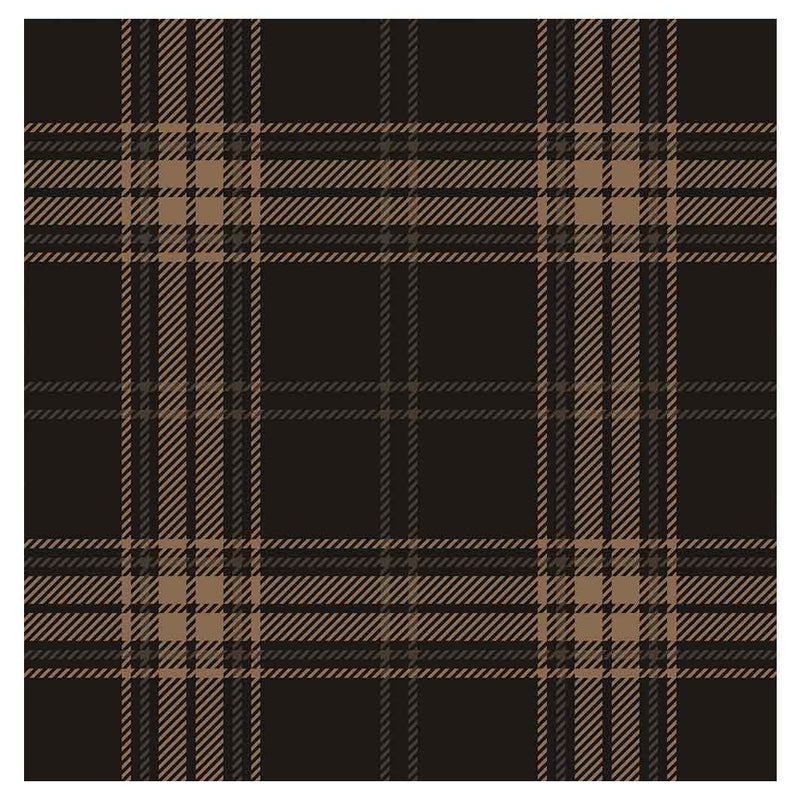 DARK BROWN PLAID PATTERN TABLECLOTH