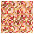 RETRO WAVE PATTERN PINKS AND MUSTARD TABLECLOTH