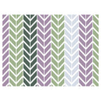 GEOMETRIC GREEN AND PURPLE CHEVRON PATTERN TABLECLOTH