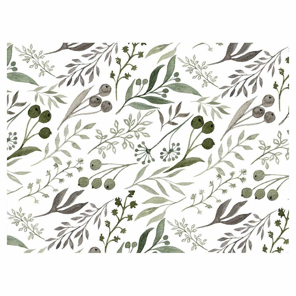 WATERCOLOUR GREEN LEAVES TABLECLOTH