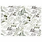 WATERCOLOUR GREEN LEAVES TABLECLOTH
