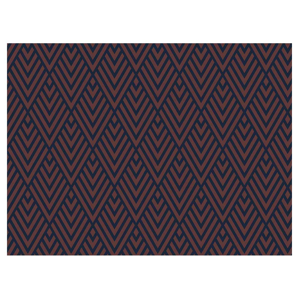 BROWN AND NAVY DIAMOND PATTERN TABLECLOTH