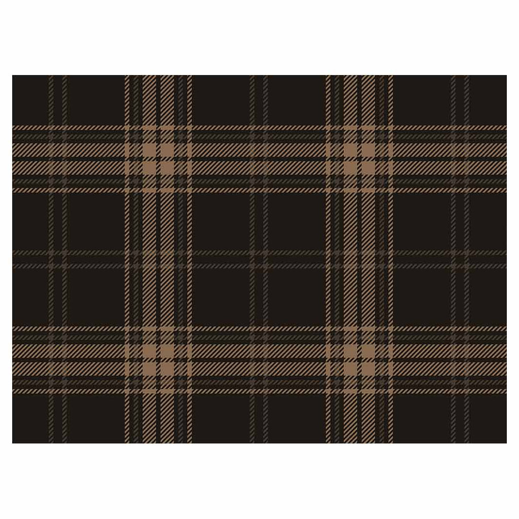 DARK BROWN PLAID PATTERN TABLECLOTH