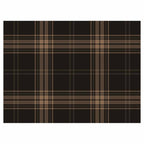 DARK BROWN PLAID PATTERN TABLECLOTH
