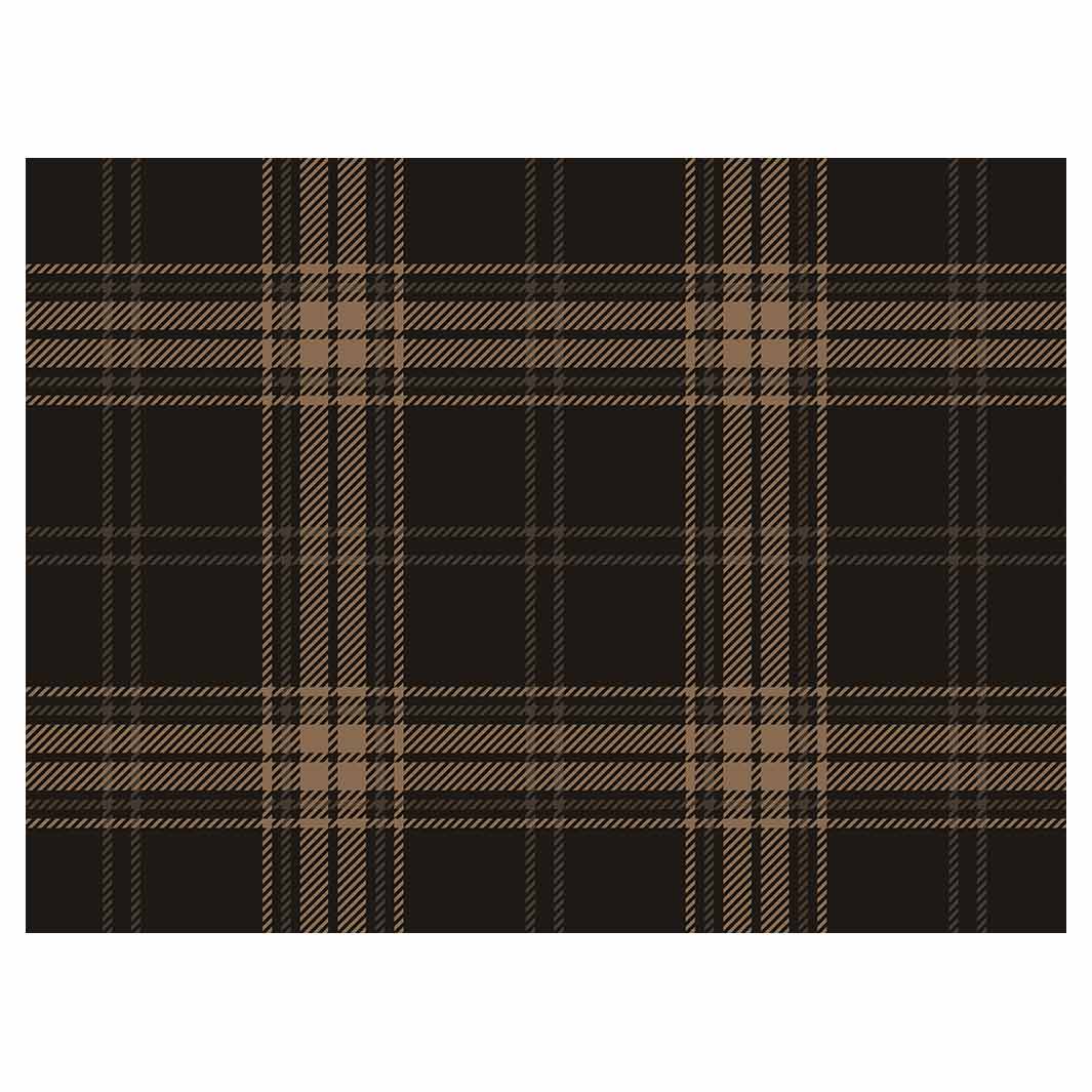 DARK BROWN PLAID PATTERN TABLECLOTH
