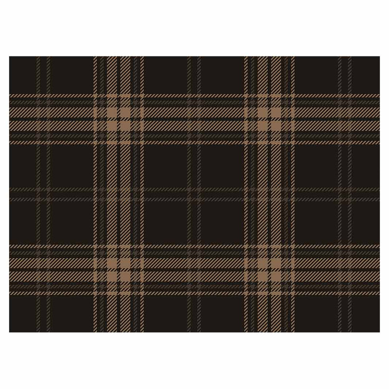 DARK BROWN PLAID PATTERN TABLECLOTH