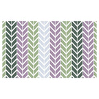 GEOMETRIC GREEN AND PURPLE CHEVRON PATTERN TABLECLOTH