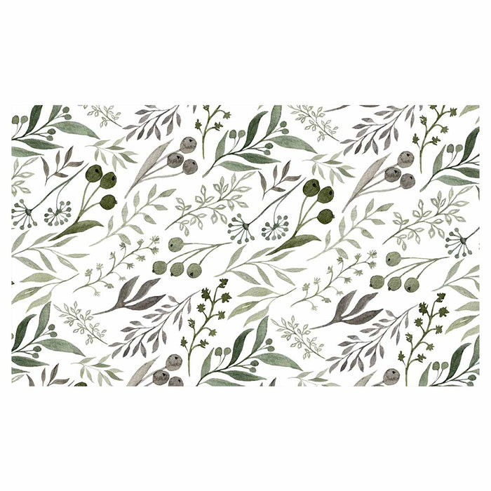 WATERCOLOUR GREEN LEAVES TABLECLOTH