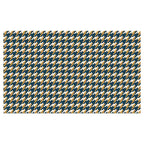 HOUNDSTOOTH BLUE AND GOLD TABLECLOTH