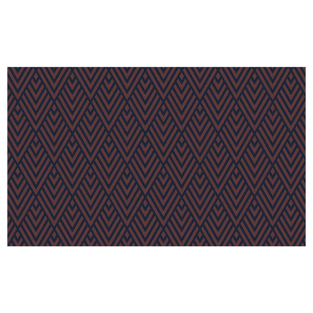 BROWN AND NAVY DIAMOND PATTERN TABLECLOTH