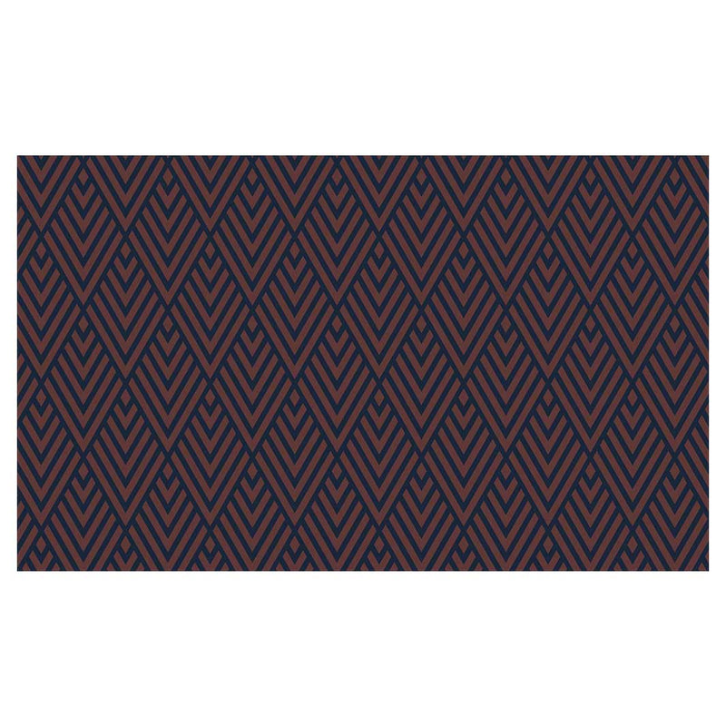 BROWN AND NAVY DIAMOND PATTERN TABLECLOTH