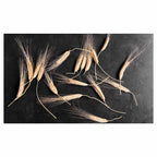 SCATTERED WHEAT ON BLACK TABLECLOTH