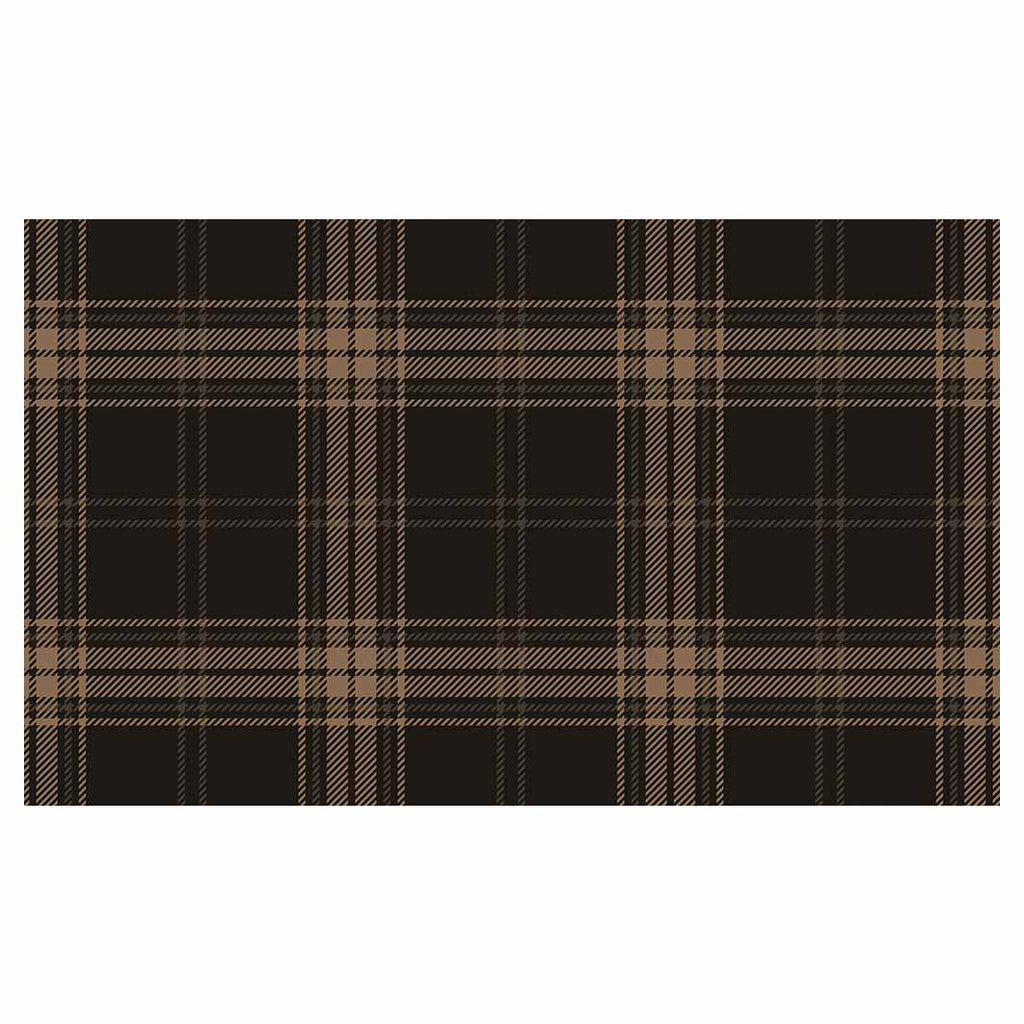 DARK BROWN PLAID PATTERN TABLECLOTH